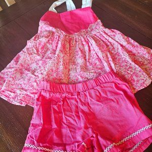 Ricrac & Ruffles Pink Floral Short Set